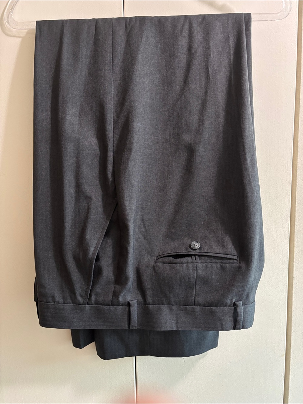 Perry Ellis Men's Dark Gray Dress Pants with Brown Label